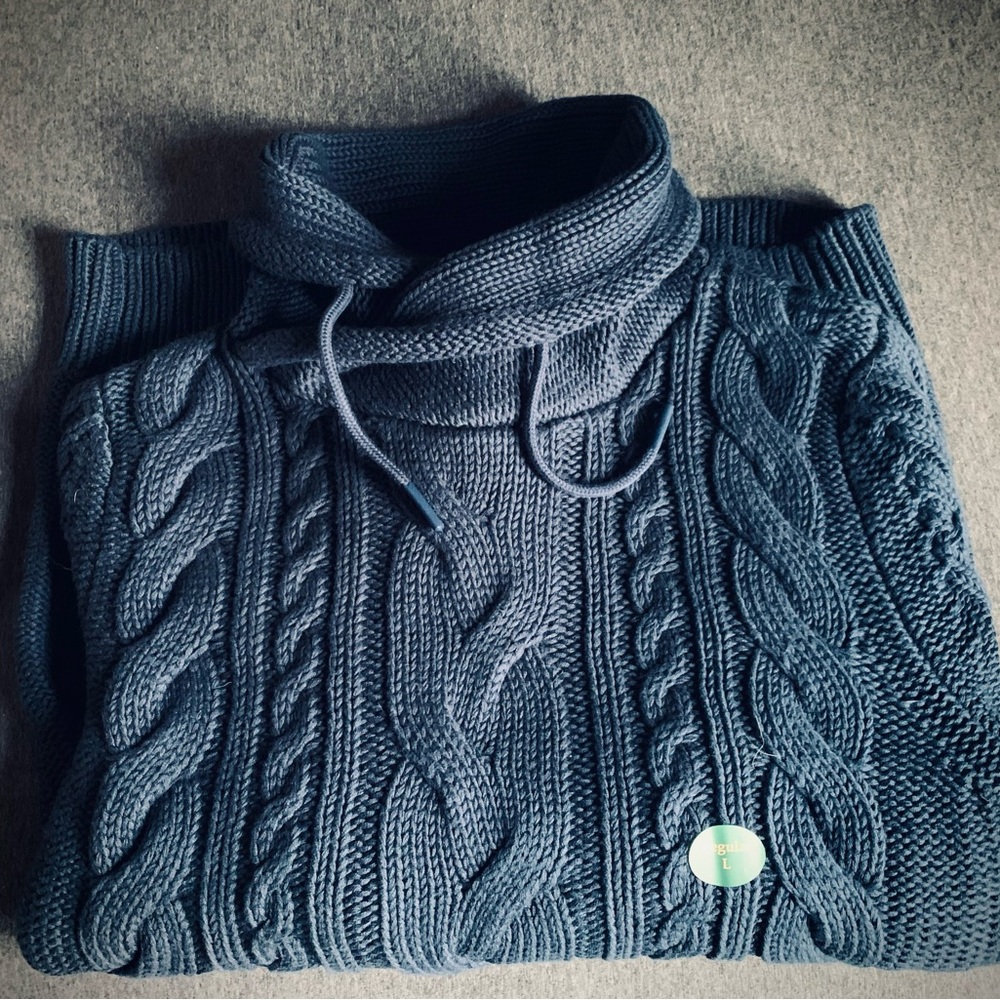 NEW LLBEAN cowl neck sweater L